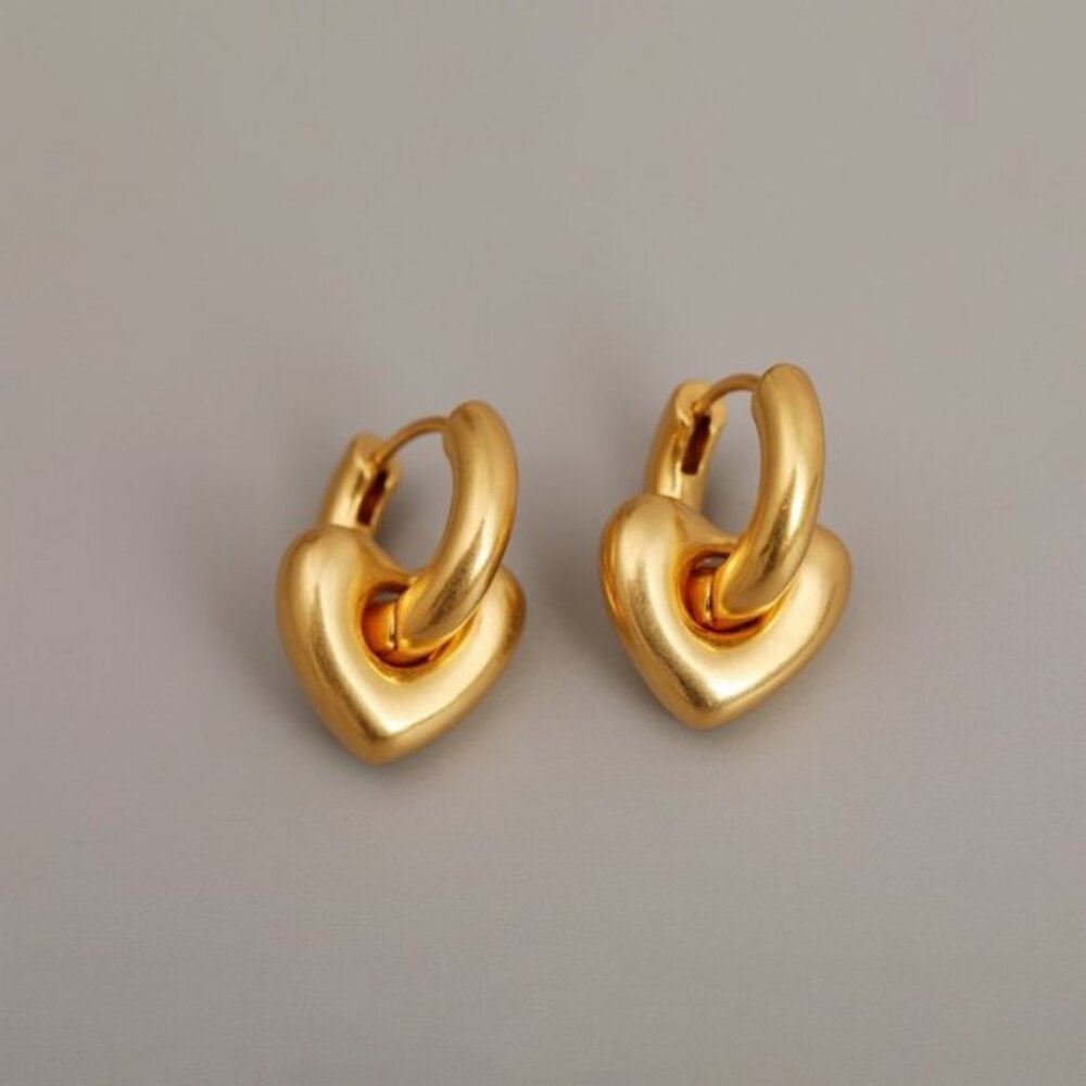 Madewell Puffy Heart Hoops Earrings